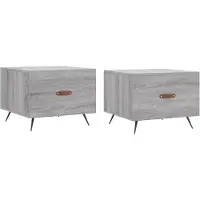 Syfax Couchtische 2 Stk. Grau Sonoma 50x50x40 cm Holzwerkstoff