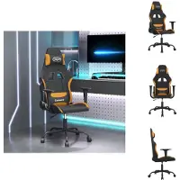 vidaXL Gaming-Stuhl mit Massagefunktion Schwarz und Orange Stoff - Gaming-Sessel