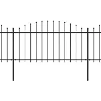 vidaXL Gartenzaun mit Speerspitze Stahl 1506 x 150 cm Schwarz