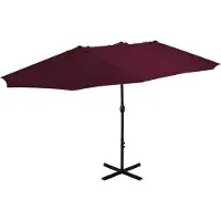 The Living Store Sonnenschirm mit Aluminium-Mast 460 x 270 cm Bordeauxrot