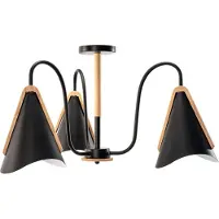 Toolight Pendellampe App605-3C Skandinavisch 3-Arm Schwarz 3-Lichtquelle E27 55X55X37Cm