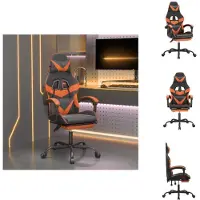 vidaXL Gaming-Stuhl mit Fußstütze Schwarz und Orange Kunstleder - Gaming-Sessel