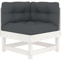 Syfax Ecksofa mit Kissen Weiß Massivholz Kiefer
