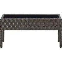 Syfax Gartentisch Braun 75x40x37 cm Poly Rattan