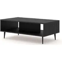 Furnlux Classic FURNLUX Couchtisch Ravenna B Schwarz 90cm / Hauptfarbe: Schwarz / Abmessungen: 90 x 43 x 60 cm