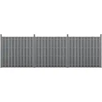Neu.holz WPC Gartenzaun Sichtschutz Windschutz Lamellenzaun Zaun 562x185cm Grau [.holz]