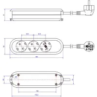 Bachmann 387.270 Steckdosenleisten 3f. ws 1,5m