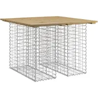 Syfax Gartentisch aus Gabionen 100x102x72 cm Kiefernholz Imprägniert