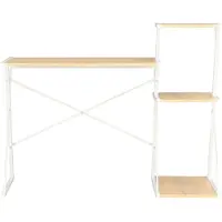 Syfax Schreibtisch mit Regal Weiß und Eiche 116×50×93 cm