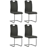 Syfax Freischwinger 4 Stk. Grau Kunstleder