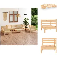 vidaXL 8-tlg. Garten-Lounge-Set Massivholz Kiefer - Gartenmöbel-Sets