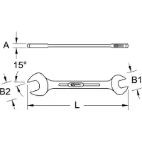 Ks Tools EDELSTAHL Doppel-Maulschlüssel, abgewinkelt - 964.2213
