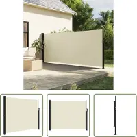 The Living Store Seitenmarkise Ausziehbar Creme 160x500 cm