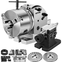 OEM VEVOR BS-0 Präzisions-Divisionskopf, horizontaler Divisionskopf mit 3-Backenfutter, MT2 Reitstock BS-0 12,7 cm semi-universeller Divisionskopf für Fräsmaschine Zahnradbearbeitung, BS Teilkopf, 5 Zoll