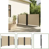The Living Store Seitenmarkise Ausziehbar Beige 140x1000 cm