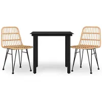 Syfax 3-tlg. Garten-Essgruppe Poly Rattan
