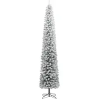 Syfax Weihnachtsbaum Schlank mit Ständer Beschneit 300 cm PVC