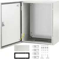 Vevor Schaltschrank NEMA-Industriegehäuse, 50 x 40 x 25 cm NEMA 4X-Stahl-Verteilerschrank, IP66 wasser- und staubdicht, elektrischer Anschlusskasten für den Außen-/Innenbereich, mit Montageplatte