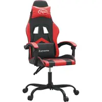 Syfax Gaming-Stuhl Drehbar Schwarz und Rot Kunstleder