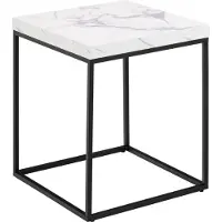 Ebuy24 Barossa Couchtisch 40cm Marmor Nachbildung weiß.