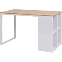 Syfax Schreibtisch 120×60×75 cm Eichenbraun und Weiß