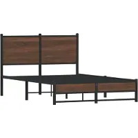 Syfax Metallbett ohne Matratze Braun Eichen-Optik 120x190 cm