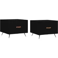 Syfax Couchtische 2 Stk. Schwarz 50x50x40 cm Holzwerkstoff