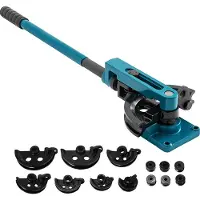 OEM VEVOR Manuelle hydraulische Rohrbiegemaschine 10 Tonnen Manuelle hydraulische Rohrbiegemaschine 6,4–25,4 mm Durchmesser 6 Matrizen für Heizungs- und Rohrleitungsbau, Blau