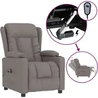 Syfax Relaxsessel Elektrisch Taupe Stoff