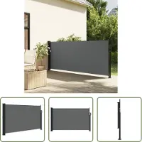 The Living Store Seitenmarkise Ausziehbar Anthrazit 120x500 cm