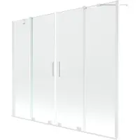 Mexen Velar Duo Badewannenfaltwand, 2-flügelig, 200 x 150 cm, transparent, weiß - 896-200-000-02-20