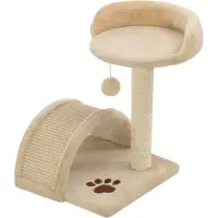 Syfax Katzen-Kratzbaum Sisal 40 cm Beige und Braun