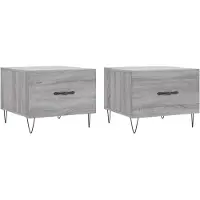 Syfax Couchtische 2 Stk. Grau Sonoma 50x50x40 cm Holzwerkstoff