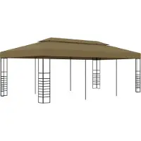 The Living Store Gartenpavillon 6x3x2,7 m Taupe 180 g/m²