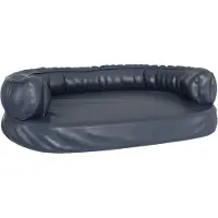 Syfax Hundebett Ergonomisch Schaumstoff Dunkelblau 88x65cm Kunstleder
