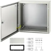 Vevor Schaltschrank NEMA-Industriegehäuse, 50 x 50 x 15 cm NEMA 4X-Stahl-Verteilerschrank, IP66 wasser- und staubdicht, elektrischer Anschlusskasten für den Außen-/Innenbereich, mit Montageplatte