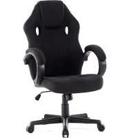Sense7 Prism Gaming Stuhl Stoff Schwarz - Ergonomischer Bürostuhl PC Schreibtischstuhl Zockerstuhl Wippfunktion Gamer Stuhl 120kg HDF-Gewebe