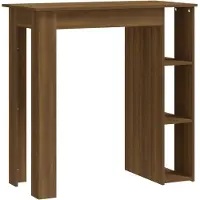 Syfax Bartisch mit Regal Braun Eiche 102x50x103,5 cm Holzwerkstoff