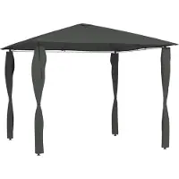 The Living Store Pavillon mit Pfostenabdeckungen 3x3x2,6 m Anthrazit 160 g/m²
