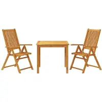 Syfax 3-tlg. Garten-Essgruppe 85x85x74 cm Massivholz Akazie