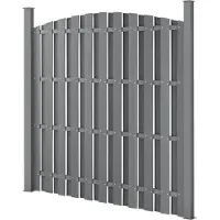Neu.holz WPC Gartenzaun Sichtschutzzaun Windschutz Lamellenzaun Zaun 180x(165-180)cm Rund [.holz]