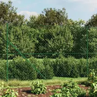 Syfax Maschendrahtzaun mit Bodenhülsen Grün 1,4x25 m
