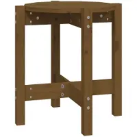 Syfax Couchtisch Honigbraun Ø 42,5x45 cm Massivholz Kiefer