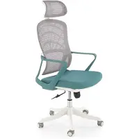 Halmar Bürostuhl Vesuvio 2 59x115x59 cm Stoff Armlehnen Schreibtischstuhl Türkis/Weiß