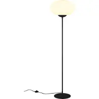 TRIO Stehlampe Fomento Ø 40cm - schwarz mit weißem Glas