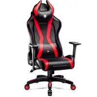 Diablo X-Horn Gaming Stuhl Bürostuhl Schreibtischstuhl 3D Armlehnen Ergonomisches Design Nacken/- Lendenkissen Kunstleder Wippfunktion, Farbe: Rot, Größe King