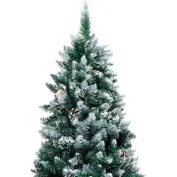 The Living Store Künstlicher Weihnachtsbaum mit Zapfen und Schnee 240 cm