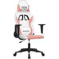 Syfax Gaming-Stuhl Weiß und Rosa Kunstleder