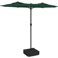 Syfax Doppel-Sonnenschirm mit LED-Leuchten Grün 316x145 cm