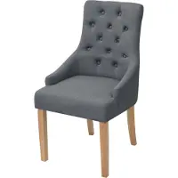 Syfax Esszimmerstühle 2 Stk. Dunkelgrau Stoff